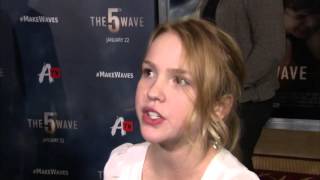 The 5th Wave Talitha Bateman quotTeacupquot Red Carpet Movie Interview  ScreenSlam [upl. by Tudela158]