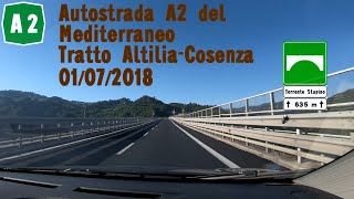 Autostrada A2 tratto AltiliaCosenza 01072018 [upl. by Anahsed]