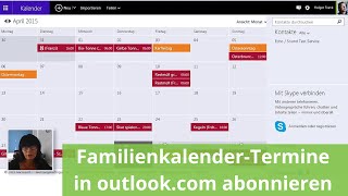 FamilienkalenderTermine in Outlookcom abonnieren FAMANICE PRO [upl. by Snahc]