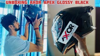 UNBOXING AXOR APEX GLOSSY BLACK HELMET [upl. by Proud]