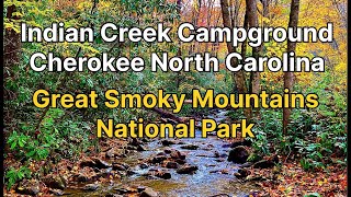 Camping at Indian Creek Campground in Cherokee NC and Fall Leaf Color [upl. by Aleuqahs]