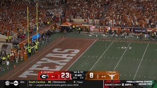 Texas fans throw trash on field and bully refs into overturning PI call vs Georgia [upl. by Nwotna]