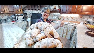 Cornetti o Croissant fatti in casa come al Bar o quasi  Impasto diretto semplici da fare🥐🥐🥐🥐🥐👍 [upl. by Aerbua]