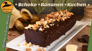 Saftiger Schoko Bananen Kuchen mit Crunchy Nußdopping [upl. by Namolos]