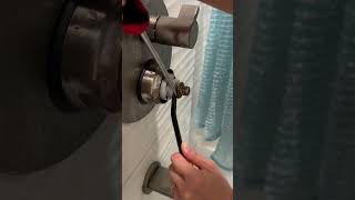 How to remove a stuck shower cartridge cover plumbing handyman shorts howto [upl. by Negaem376]