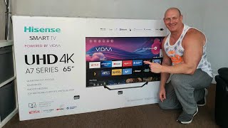 Hisense A7G QLED unboxing setup amp demo [upl. by Eannej]