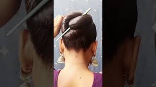 Oily hair bun hairstyle with trick for girls viralvideo hairstyles hairbun girl longhair [upl. by Reivaj]