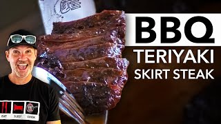 BBQ Teriyaki Skirt Steak Recipe with Chimichurri Sauce [upl. by Stelmach]