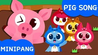 Pig Family  Pig Song  Miniforce  Animal Song  MiniPang TV Kids Song [upl. by Ellehsram]