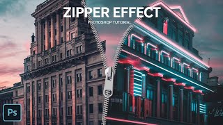 Zipper Effect  Photo editing Tutorial  Photoshop [upl. by Willcox]