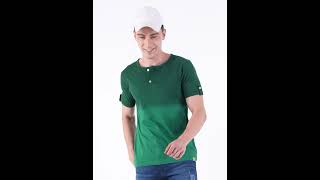 Men Henley Neck Green TShirt [upl. by Nyltyak50]