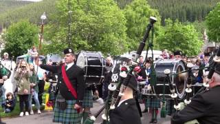 Ballater amp District Pipe Band display outside Glenmuick Church during the Ballater Duck Festival [upl. by Candice272]