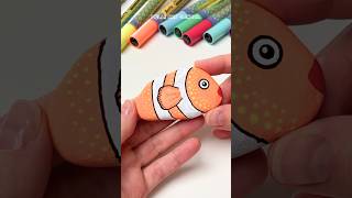 Rock Painting Tutorial for Beginners 🐠 shorts [upl. by Ymmac954]