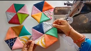 ✅ वाहकितना धमाकेदार itemSewing Tips And TricksStitching TutorialAsfi AntikBatikCoasterDiy [upl. by Angelle]