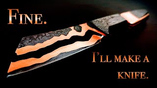 Forging a Solid Copper Damascus Cu Mai Knife [upl. by Gnivri]