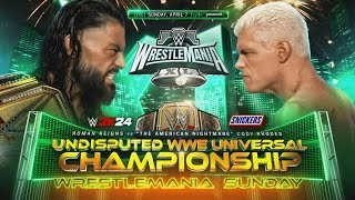 FULL MATCH — Roman Reigns vs Cody Rhodes  Undisputed Championship Match  WWE WRESTLEMANIA 40 2024 [upl. by Delainey]