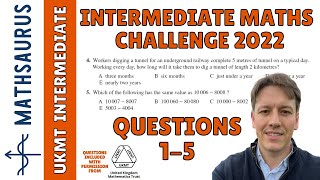 Intermediate Maths Challenge UKMT 2022  Questions 1 2 3 4 5 [upl. by Annaor]