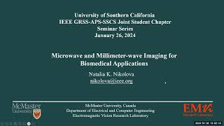 Prof Natalia K Nikolova  Microwave And MillimeterWave Imaging For Biomedical Applications [upl. by Aneehsram]