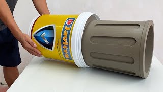 New Ideas  How To Make Simple Cement Flower Pots From Plastic Containers And Styrofoam [upl. by Pyle36]