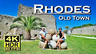 Rhodes Old Town  Medieval city  Medieval Clock Tower 4K 60fps HDR 💖 The best places 👀 Walking tour [upl. by Isolt]