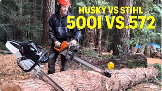 Stihl vs Husqvarna Chainsaw Drag Race [upl. by Baillieu620]