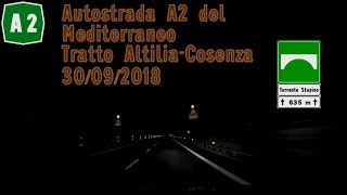 Autostrada A2 tratto AltiliaCosenza 30092018 [upl. by Anavlis]