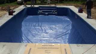 How To Install A Vinyl Swimming Pool Liner On A Pool Kit From Pool Warehouse [upl. by Lyns]