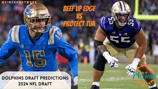 Miami Dolphins 2024 NFL Draft Predictions [upl. by Enyedy]