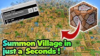 How to summon Instant Village using Command Block in Minecraft PEBE 119 [upl. by Pierrette]