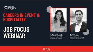 Job Focus Webinars with Alumni  Career in Event and Hospitality [upl. by Cecily]