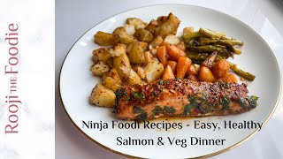 Ninja Foodi MultiCooker Recipes  Easy Healthy Salmon amp Veg Dinner [upl. by Aitetel942]