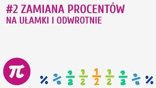 Zamiana procentów na ułamki i odwrotnie 2  Procenty  wprowadzenie [upl. by Einram118]