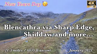 Blencathra Sharp Edge Skiddaw and more 4K  New Years Day  January 2023 [upl. by Yehs]