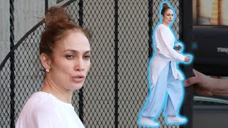 Jennifer Lopez Is Flawless While Leaving Dance Studio Makeup Free [upl. by Enirehtacyram111]