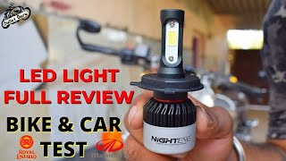 LED LIGHT Review  Bike amp Car TEST  Nighteye LED [upl. by Dahc]