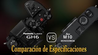 Panasonic Lumix GH6 vs Leica M10 Monochrom Una Comparación de Especificaciones [upl. by Ytinav]