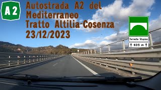 Autostrada A2 tratto AltiliaCosenza 23122023 [upl. by Atiuqes]