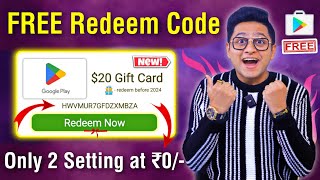 Free Redeem Codes for Playstore at ₹0  How to get free google redeem code Special Giveaway [upl. by Sad]