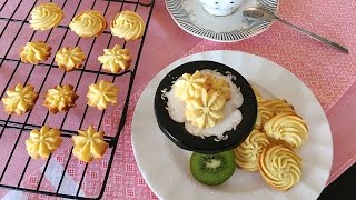 ENG SUB黄油曲奇的制作How to make Butter Cookies at home  爱可思的小厨房 [upl. by Levine]