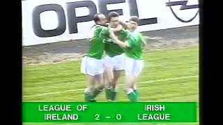 LIAM COYLE GOAL  IRISH LEAGUE v THE BLOODY LEAGUE OF IRELAND 1987 BATTLE OF IRELAND FOOTBALL MATCH [upl. by Duile]