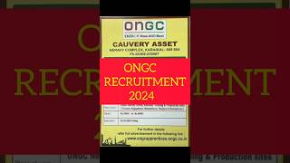 Ongc Recruitment 2024🤩✅️shorts reels trending top job [upl. by Jarred]