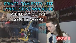 Reaction to quotWHILE MY GUITAR GENTLY WEEPSquot  Prince Tom Petty Jeff Lynne Steve Winwood [upl. by Lartnom]