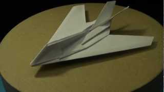 Flyable Origami F117 Nighthawk Updated Version and Flight by Ken Hmoob [upl. by Rand513]