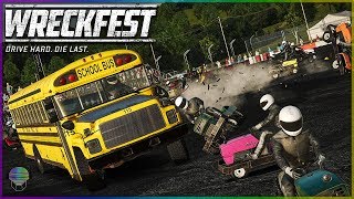 SCHOOL BUS VS LAWN MOWERS  Wreckfest [upl. by Tyne555]