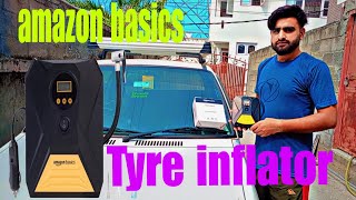 Tyre inflator unboxingAmazon basics inflator review tyre air pumptyre mein hawa kaise bhare [upl. by Griff894]