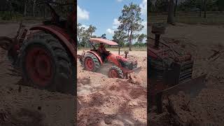 VS1283 KubotaM6040 tractor plowing [upl. by Eve98]