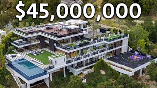 Inside a 45000000 Los Angeles Modern MEGA MANSION [upl. by Elocin]