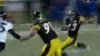 SAMOAN SUPERMAN TROY POLAMALU GAME WINNING INTERCEPTION 2009 [upl. by Tteltrab]