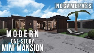 No Gamepass Modern One Story Mini Mansion Speedbuild And Tour iTapixca Builds [upl. by Colan]