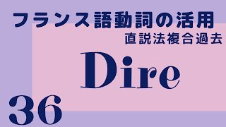 【聞き流し フランス語】dire 直説法複合過去 動詞の活用 発音 [upl. by Doowle]